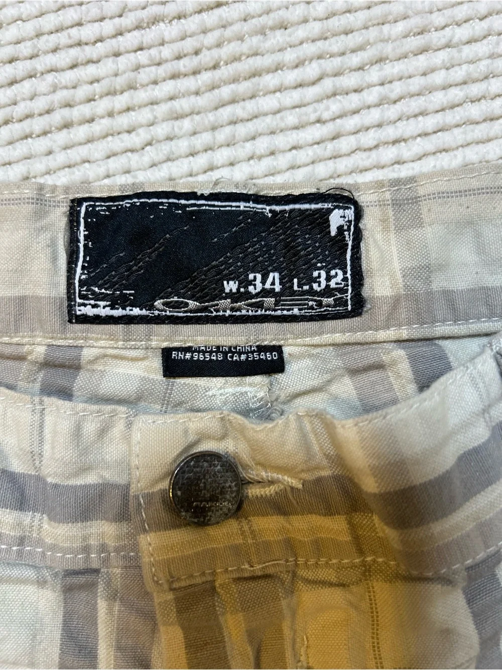 Oakley Beige and Taupe Vertical Stripe Chinos
